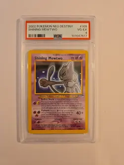 Shining Mewtwo Holo Secret Rare Card 109/105 Neo Destiny - Image 1