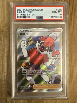Ball Guy 065/072 Pokemon Shining Fates Sword & Shield Full Art Rare Card PSA 10 - Image 1