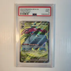 Venusaur Ex 182/165 MEW EN Holo Pokemon Card 2023, Mint 9 PSA GRADED - Image 1