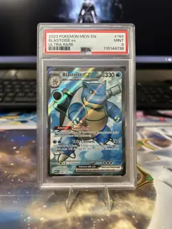 Pokemon TCG Blastoise EX Holo Ultra Rare Card Scarlet Violet-151 184/165 PSA 9 - Image 1