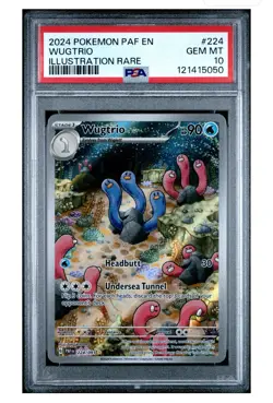 Pokemon TCG Wugtrio 224/091 2024 Paldean Fates Illustration Rare Card - PSA 10 - Image 1