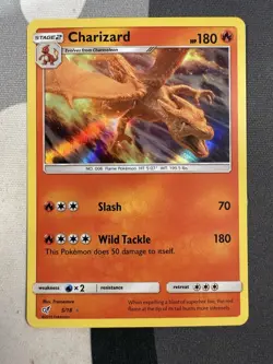 Pokemon TCG Charizard Holo Rare Card 5/18 SM Detective Pikachu - Image 1