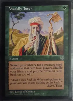 MTG Worldly Tutor - Mirage 1996 - Rare - Vintage Magic the Gathering - Image 1