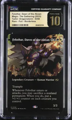 FELOTHAR DAWN OF THE ABZAN Tarkir Dragonstorm Borderless Foil CGC 10 Pristine - Image 1