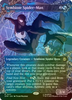1 x Symbiote Spider-Man - Borderless - Foil - Marvel's Spider-Man - LP - MTG - Image 1