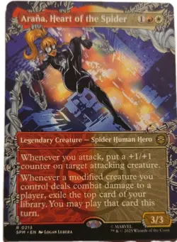 MTG ARANA , Heart Of The Spider ( BORDERLESS ) 0213 SPIDERMAN spm RARE - Image 1