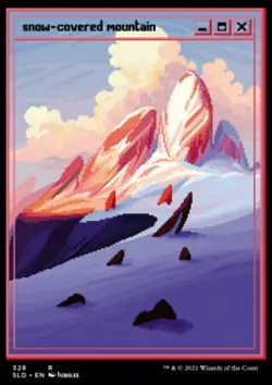 MTG Snow-Covered Mountain (328e/1455) Secret Lair Drop Series NM FOIL- ETCHED - Image 1
