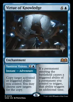 MTG Virtue of Knowledge (76p/200) Wilds of Eldraine Promos NM - Image 1
