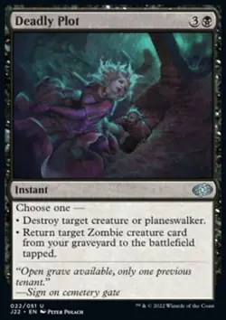 MTG Magic the Gathering Deadly Plot (22/835) Jumpstart 2022 LP - Image 1