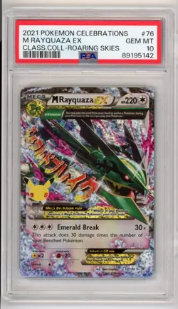 M Rayquaza EX 76/108 Celebrations 25th Anniversary Pokemon Roaring PSA 10 #76 - Image 1