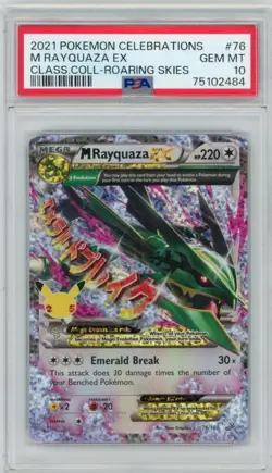 2021 Pokemon Celebrations M Rayquaza EX 76/108 Classic Coll Roaring Skies PSA 10 - Image 1