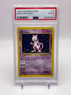 1999 Pokemon Game #10 Mewtwo Holo Rare PSA 4! - Image 1