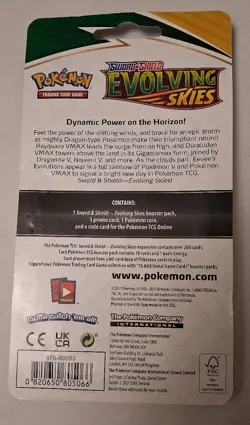 Pokemon TCG Evolving Skies Blister Pack Galarian Slowpoke Promo & Coin (Sealed) - Image 2