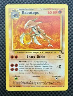 Kabutops 24/62 Non-Holo Rare Fossil Pokemon Card - Image 1