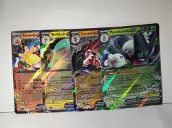 Bellibolt, Meowscarada, Lycanroc, Skeledirge Lot Of 4 Paldea Evolved Ex Cards - Image 1