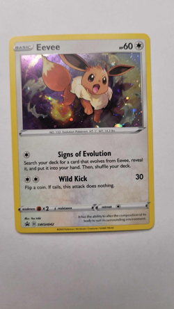 Pokemon Eevee TCG Sword & Shield Holo Promo Card SWSH042 - NM - Image 1