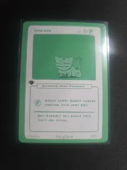 Pokederp 1 Onion 7/25 - Bulbasaur Pokemon Derpy Fan Art Card - Image 1