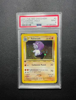 Poliwrath 9 Holo Error Insufficient Ink PSA 9 - 2001 Neo Discovery Pokemon Card - Image 1