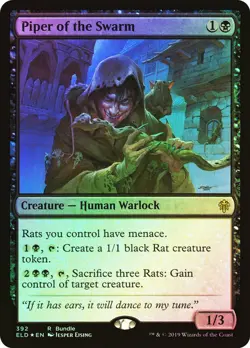 MTG Piper of the Swarm FOIL NM Eldraine Promo ELD Magic Gathering card - Image 1