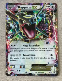 Rayquaza EX Shiny Holo Card XY69 Promo Card Pokemon TCG **Crease** - Image 1