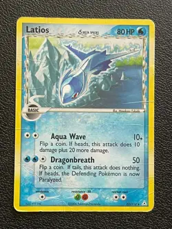 POKEMON LATIOS DELTA SPECIES #22/110 RARE EX HOLOFOIL HOLON PHANTOMS HP/DAM CARD - Image 1