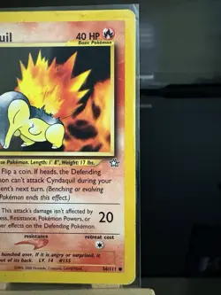 CYNDAQUIL - 56/111 Neo Genesis LP/MP - Regular Common - Pokemon TCG Card - Image 3