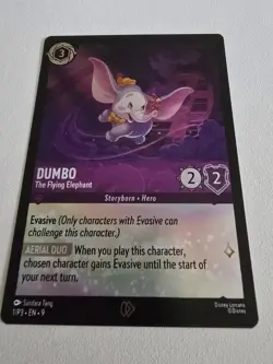 Disney Lorcana Dumbo The Flying Elephant Holo Foil 1/P3 Promo Card - EXCLUSIVE - Image 1