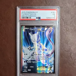 Mewtwo EX 157/162 XY Breakthrough 2015 PSA 5 Pokemon Card Full Art Holo Foil - Image 1