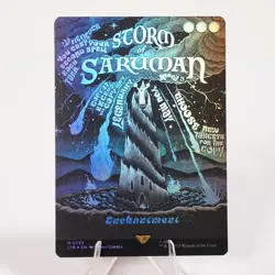 Storm of Saruman Borderless Poster Foil Universes Beyond LoTR MTG NM See Video - Image 1