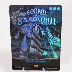 Storm of Saruman Borderless Poster Foil Universes Beyond LoTR MTG NM See Video - Image 3