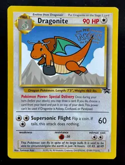 Dragonite WotC Promo #5 Stamped Kids WB Presents Pokemon The First Movie 1999 LP - Image 1