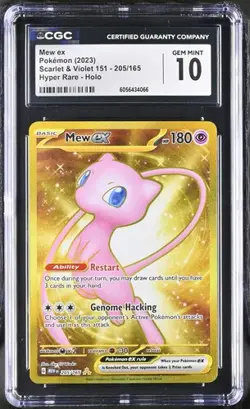 2023 Pokemon 151 Hyper Rare Mew ex #205 CGC 10 - Image 1