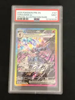 PSA 9, 2025 POKEMON SV PRISMATIC EVOLUTIONS - PRE EN #147/131 CERULEDGE EX SIR - Image 1