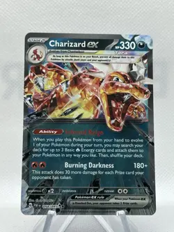Charizard ex 054/091 S&V Paldean Fates Ext. Art Double Rare Holo Pokemon 2024 NM - Image 1