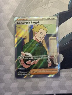 Pokemon TCG Lt. Surge's Bargain 170/132 Full Art Trainer - Image 1