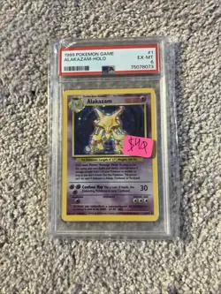 1999 POKEMON BASE SET UNLIMITED #1 ALAKAZAM-HOLO PSA 6 - Image 1