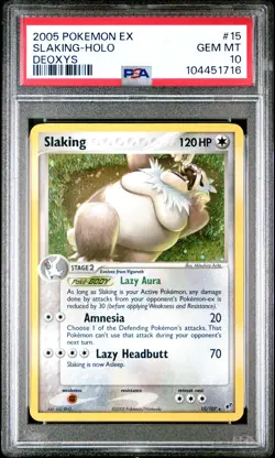 2005 POKEMON EX DEOXYS #15 SLAKING-HOLO PSA 10 - Image 1