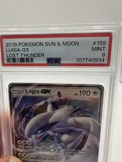 2018 Pokemon Sun & Moon Lost Thunder Lugia GX #159 PSA 9 Mint - Image 2