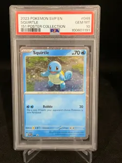 2023 POKEMON SVP EN-SV BLACK STAR PROMO 151 POSTER COLLECTION SQUIRTLE PSA 10 - Image 1