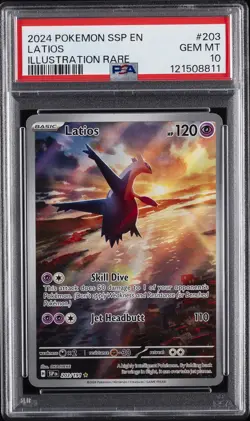 2024 POKEMON SSP EN-SURGING SPARKS ILLUSTRATION RARE #203 LATIOS PSA 10 - Image 1