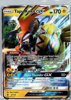 Pokemon TCG Tapu Koko-GX 47/145 Guardians Rising Holo HP - Image 1