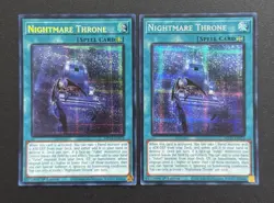 2025 YUGIOH MP25 1ST ED SECRET RARE NIGHTMARE THRONE X2 NM - Image 1