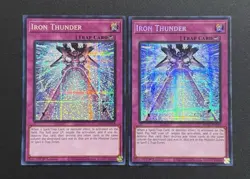 2025 YUGIOH MP25 1ST ED SECRET RARE IRON THUNDER X2 NM - Image 1