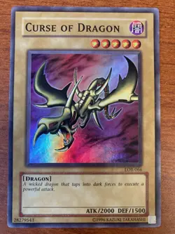 Yugioh CURSE OF DRAGON HOLO LOB-066 NEVER PLAYED NM ATK/2000 DEF/1500 - Image 1
