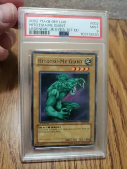2002 Yu-Gi-Oh LOB-002 Hitotsu-Me Giant Legend Of Blue Eyes 1st Ed PSA Mint 9 - Image 1