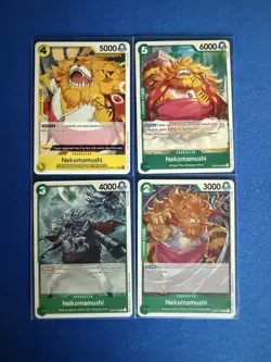 Nekomamushi One Piece TCG 4-card lot OP06/OP08 Uncommons+OP01/OP02 Commons - PWE - Image 1