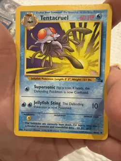 Pokemon Card Tentacruel Holo Rare 44/62 Fossil Set 1999 Vintage NM Condition - Image 3