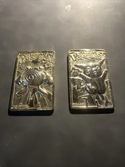 Pokemon 1999 23k Gold Plated Trading Card Burger King Promo Pikachu & Poliwhirl - Image 1