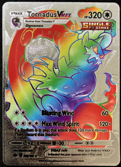 Tornadus Vmax Rainbow Silver Foil Textured Display Card - Image 1