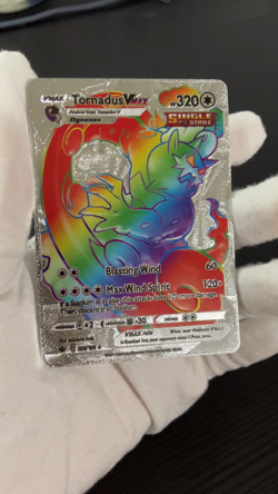 Tornadus Vmax Rainbow Silver Foil Textured Display Card - Image 2